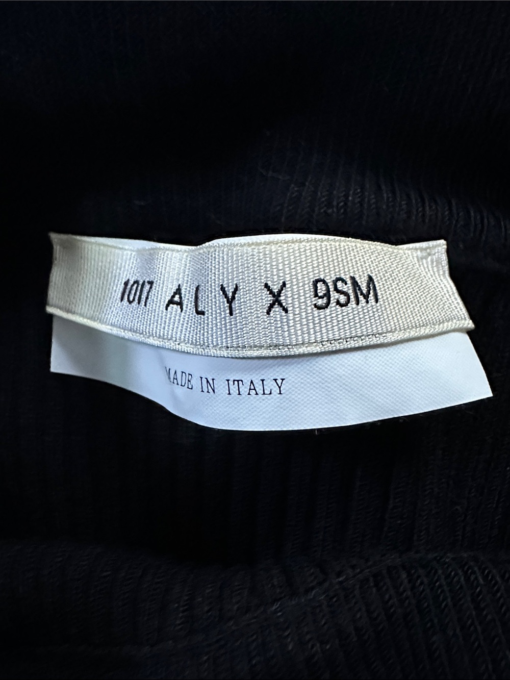 1017 ALYX 9SM Black Ribbed Pencil Skirt with Silver Zipper - Picture 3 of 5